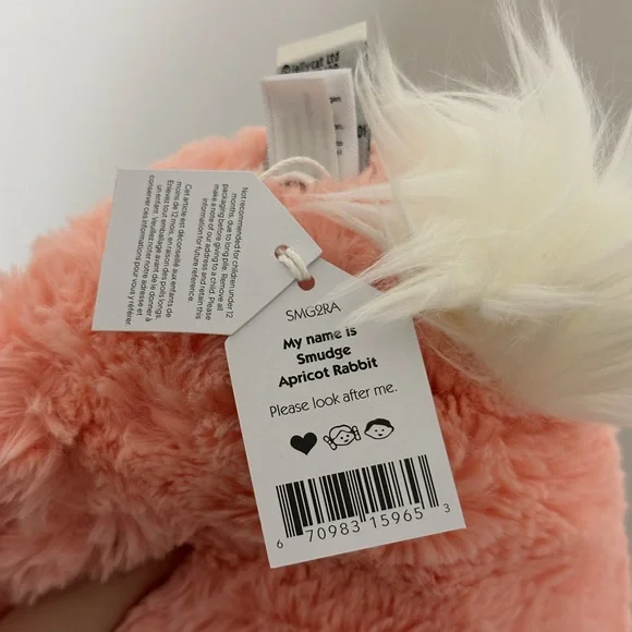 Jellycat Smudge Apricot Rabbit NWT RETIRED VHTF - Picture 5 of 5